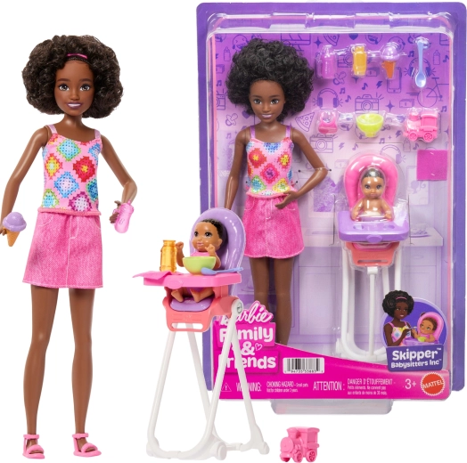 Barbie Skipper Babysitter avec bébé et chaise haute
