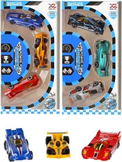 Petites voitures de course en métal – lot de 3