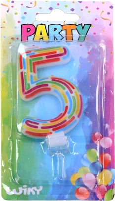 Bougie de fête numéro 5 – rayures