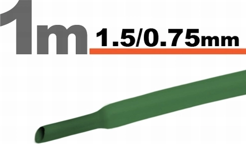 Gaine thermorétractable verte 1,5/0,75 mm