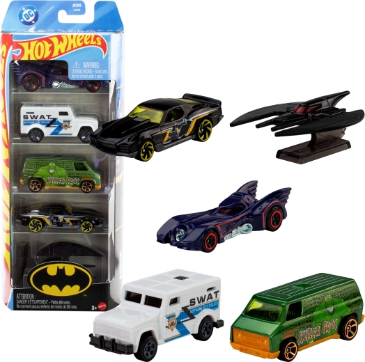 Hot Wheels DC Batman – coffret de 5 voitures métalliques 1:64 (env. 7 cm)
