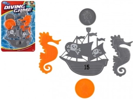 Ensemble de plongée pirate, plastique sur carte 14,5 × 22 cm