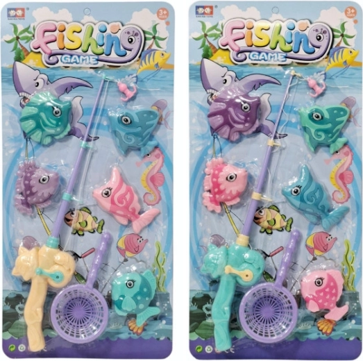 Jeu de pêche avec petits poissons magnétiques sur blister