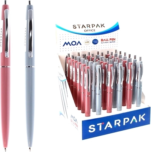 Stylo à bille rétractable gris et rose - 1 pièce