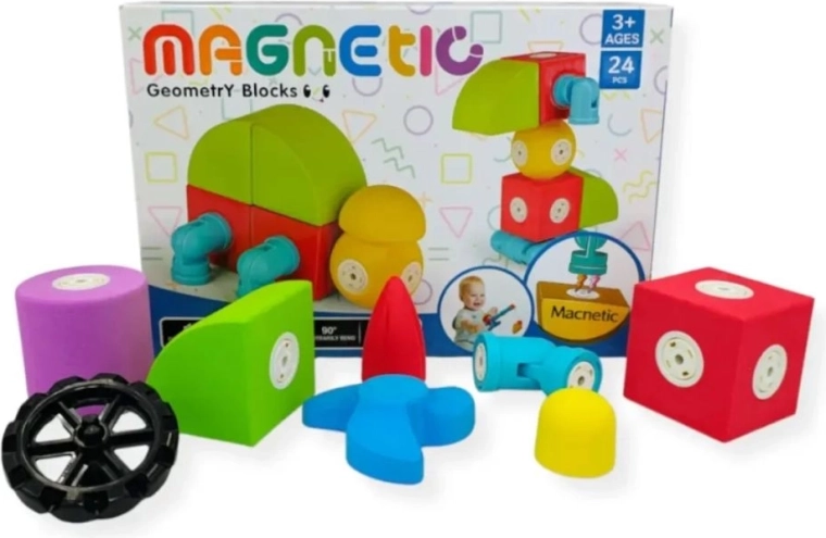 Blocs de construction magnétiques en mousse Tong LE, 24 pièces