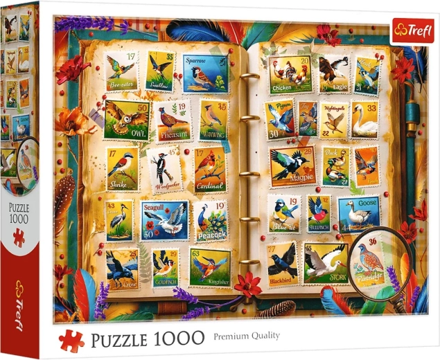Puzzle Trefl 1000 pièces Atlas des oiseaux – collection de timbres
