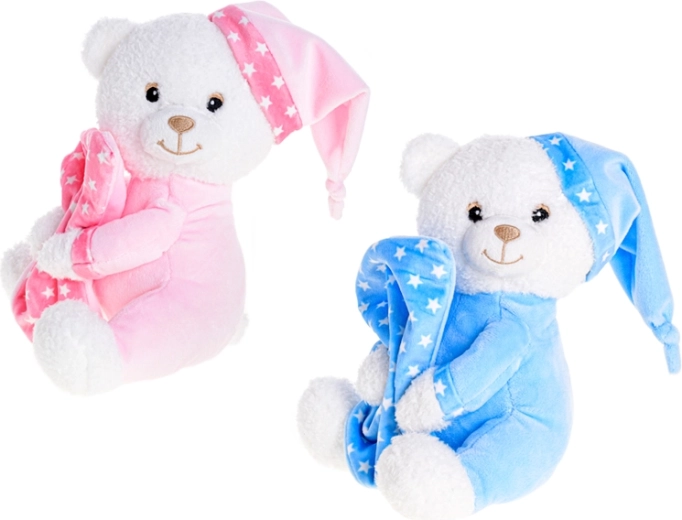 Ourson en peluche avec hochet 20 cm