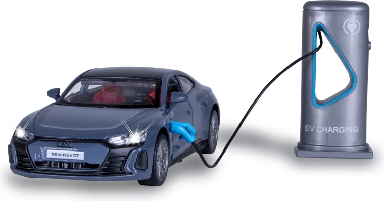 Modèle métallique Audi RS e-tron GT 1:36 avec station de recharge