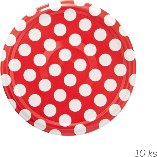 Couvercles métalliques de conserve TO 66 à pois, 10 pcs