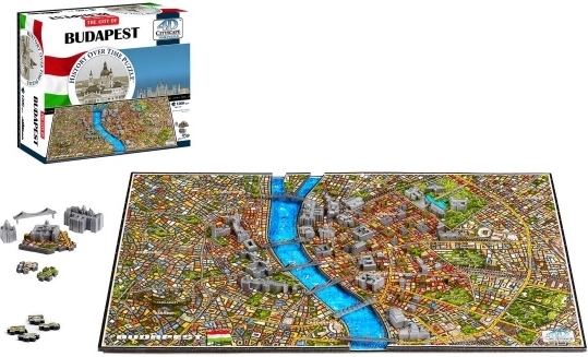 Puzzle 4D Budapest – carte historique de la ville à travers le temps