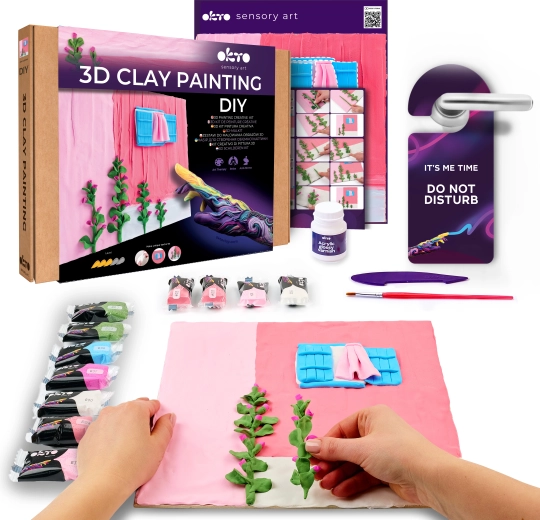 Okto set artistique pour peindre avec de la pâte « Matin rose » 30 × 30 cm