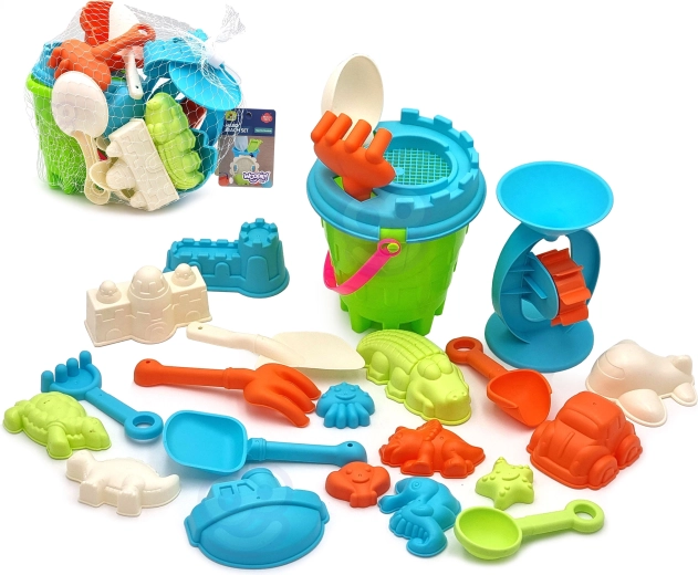 Woopie grand ensemble de plage avec seau 25 pièces – lot de 5 sets
