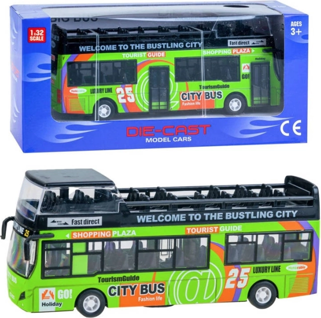 Autobus à impériale en métal avec portes ouvrantes – Zi