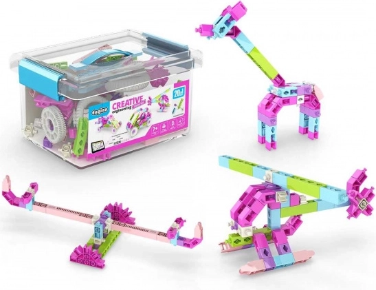 jeu de construction engino maker girl 20-en-1 – set de construction créatif 20 en 1 pour enfants
