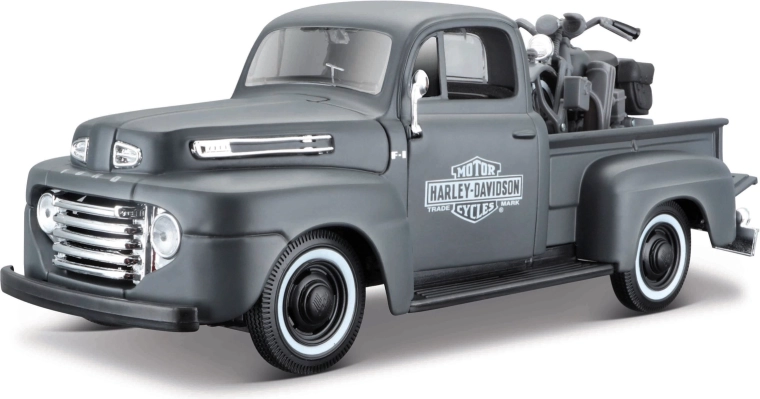 Maisto Harley-Davidson custom 1948 Ford F-1 pickup avec moto WLA Flathead 1:24