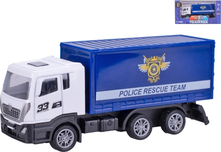 Voiture de police en métal avec retour en arrière 12 cm