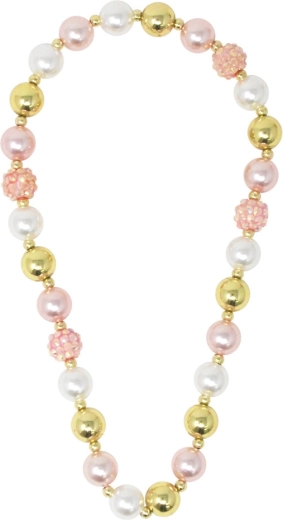 Collier Pink Poppy avec perles et couronne