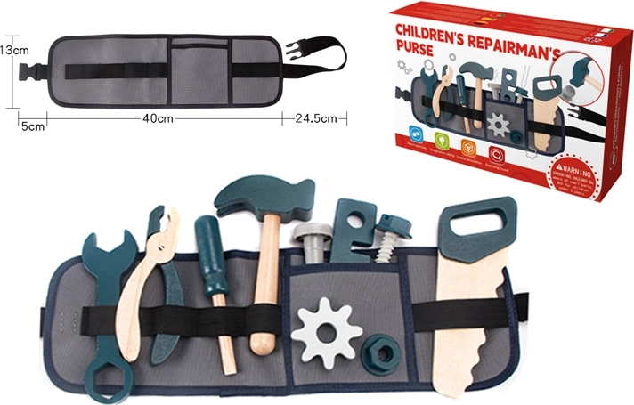 Set d’outils en bois avec ceinture réglable pour enfants
