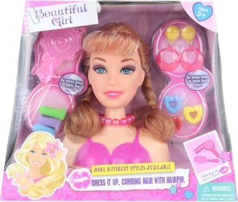 Tête à coiffer avec accessoires pour coiffures