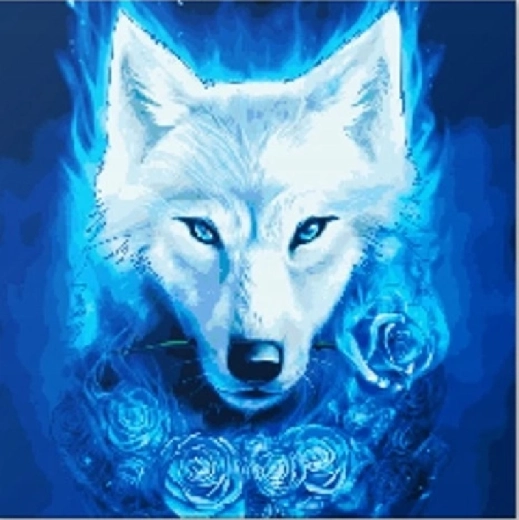 Peinture diamant Loup magique 30 × 40 cm