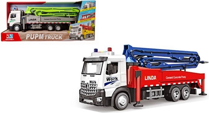 Camion-pompe à béton en métal avec lumière et son