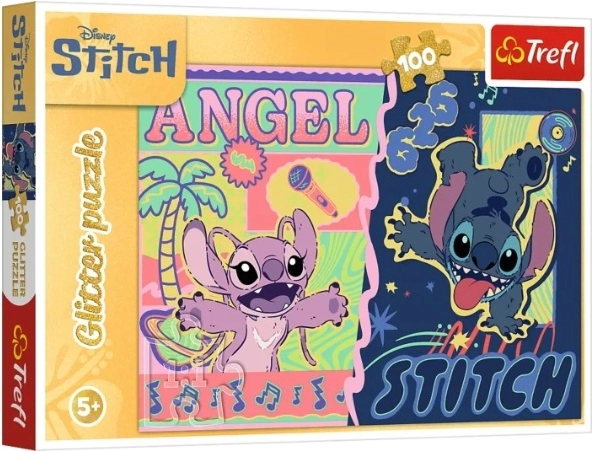 Puzzle 100 pièces Glitter « Éclat hawaïen » Stitch (Disney) - 1 pièce
