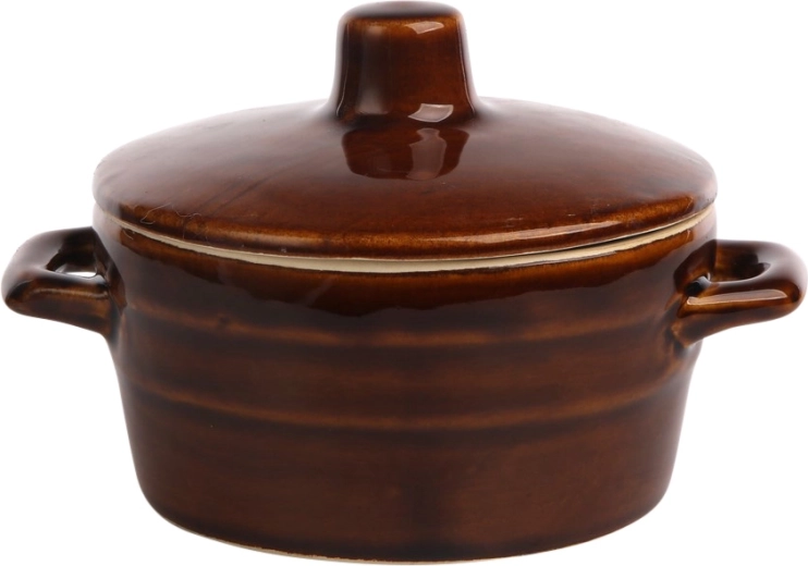 Pot en grès pour saindoux 0,3 l avec couvercle
