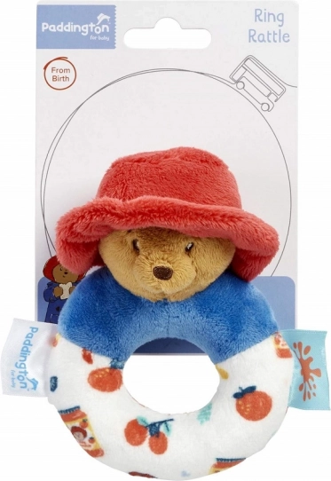 Hochet en peluche PADDINGTON – anneau doux pour bébés