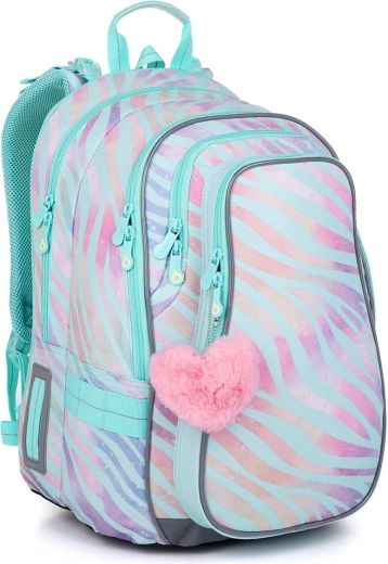 Sac à dos scolaire Topgal Lynn zèbre arc-en-ciel