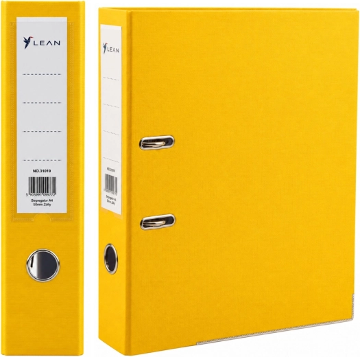 Classeur à documents A4, 80 mm, mécanisme à levier, jaune