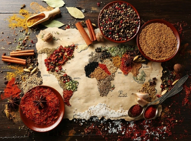 GRAFIKA Puzzle Carte du monde en épices 2000 pièces