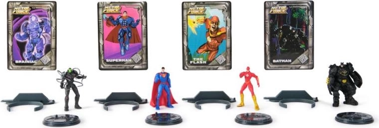 Set de figurines DC METAL FORCE : Brainiac vs. Batman, Superman et Flash (5 cm)