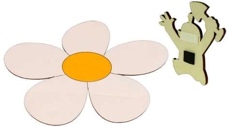 Aimant décoratif en bois Marguerite