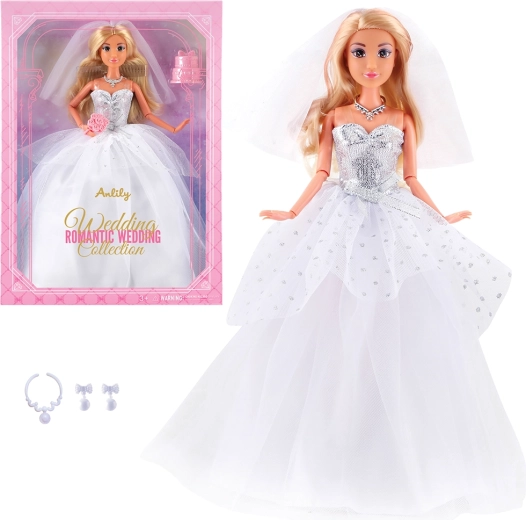 Poupée de mode en robe de mariée blanche