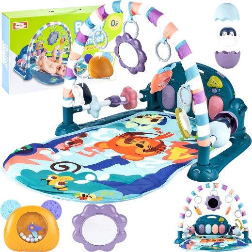 Tapis d’éveil interactif avec piano bleu
