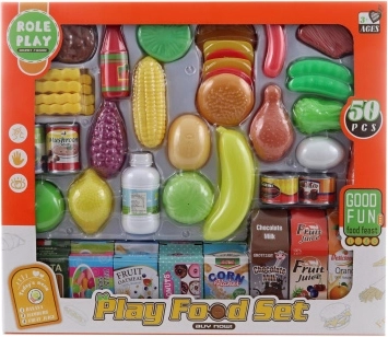 Set d’aliments factices pour cuisine enfant – 50 pièces