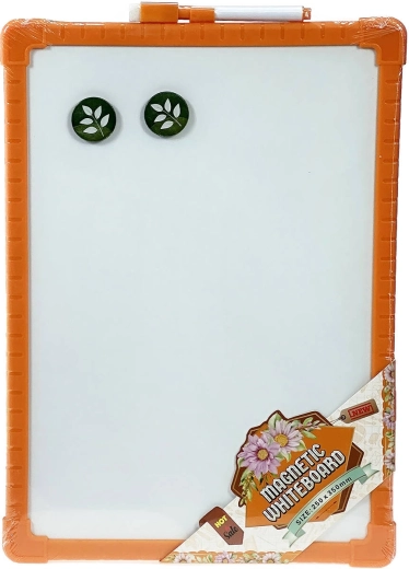 Tableau magnétique effaçable recto-verso pour enfants avec feutre et aimants - 1 set