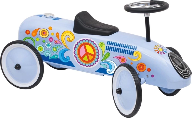 draisienne de course bleue au style des années 60