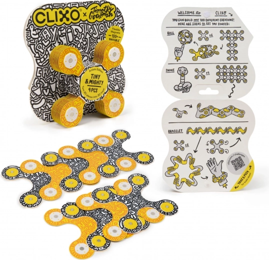 Clixo Tiny & Mighty Artist Edition Timothy Goodman – jeu de construction magnétique 9 pièces