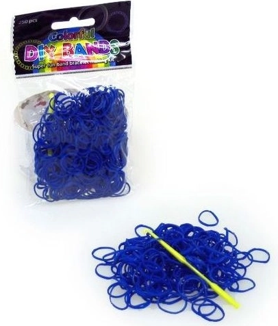 Ensemble d’élastiques simples pour tisser des bracelets bleu marine (250 pcs) avec crochet et fermoirs