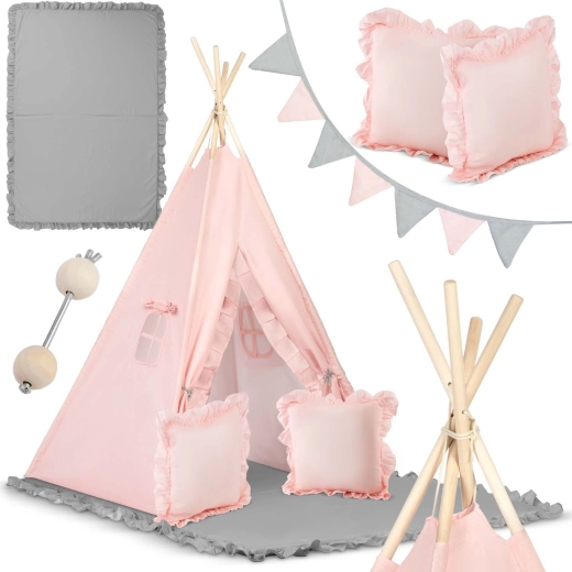 Tente tipi pour enfants Nukido – rose clair