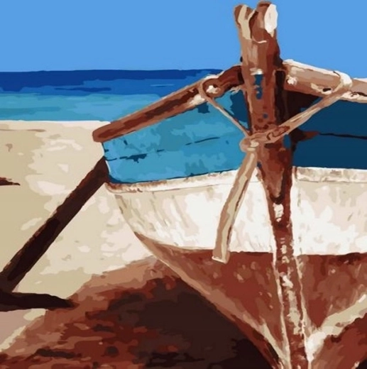 Norimpex Peinture par numéros Bateau sur la plage 40 × 50 cm