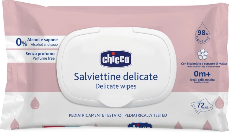 Lingettes humides pour bébé Chicco Delicate à la camomille 72 pcs