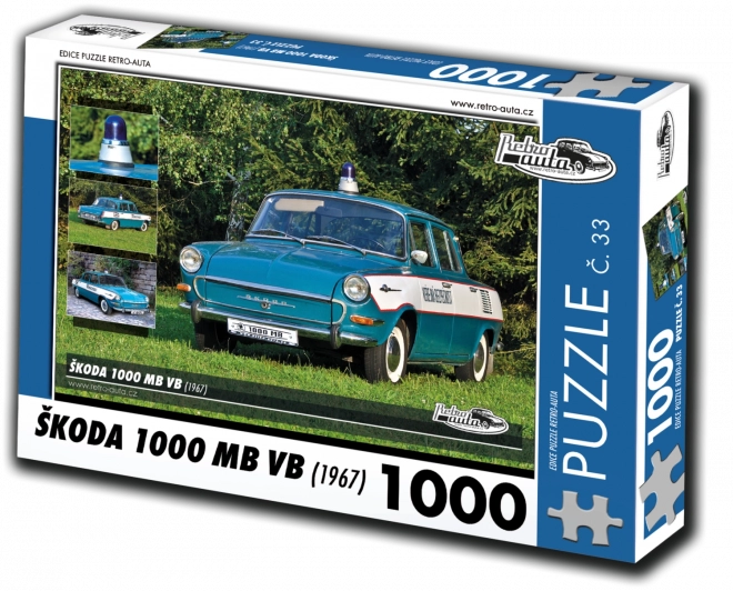 Puzzle Retro Autos Škoda 1000 MB VB (1967) – 1000 pièces