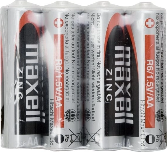 Piles alcalines au zinc AA R6 1,5 V, 4 pièces