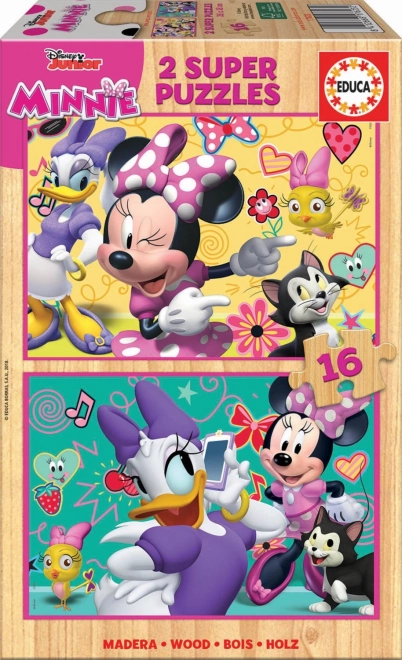 Puzzle en bois Minnie et Daisy par Educa