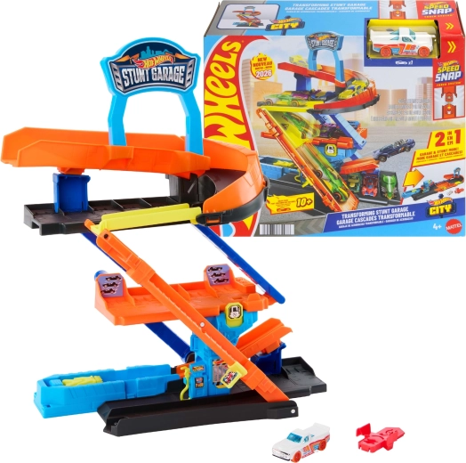 Hot Wheels City garage cascade, parking sur 3 niveaux