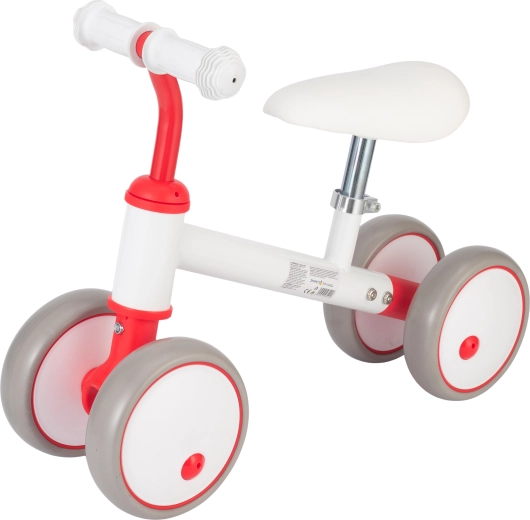 Draisienne d’équilibre Sparkys à quatre roues blanc-rouge