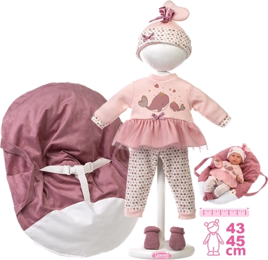 Llorens tenue pour poupée New Born 40–42 cm avec porte-bébé