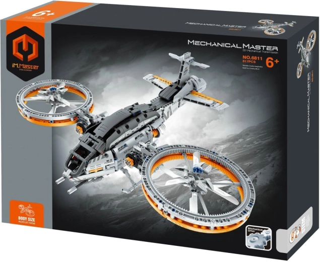 Kit de construction iM.MASTER, hélicoptère futuriste à entraînement mécanique, 850 pièces